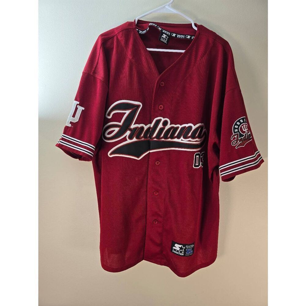 Vintage Indiana Hoosiers Starter Baseball Style Jersey Mens XL Rare